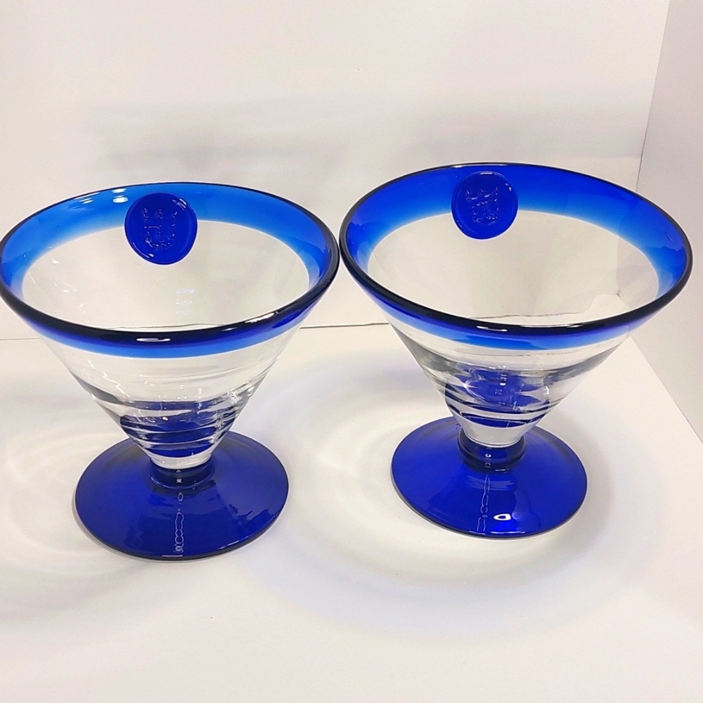 Kosta Boda Royal Caribbean Martini Glasses, Set of 2